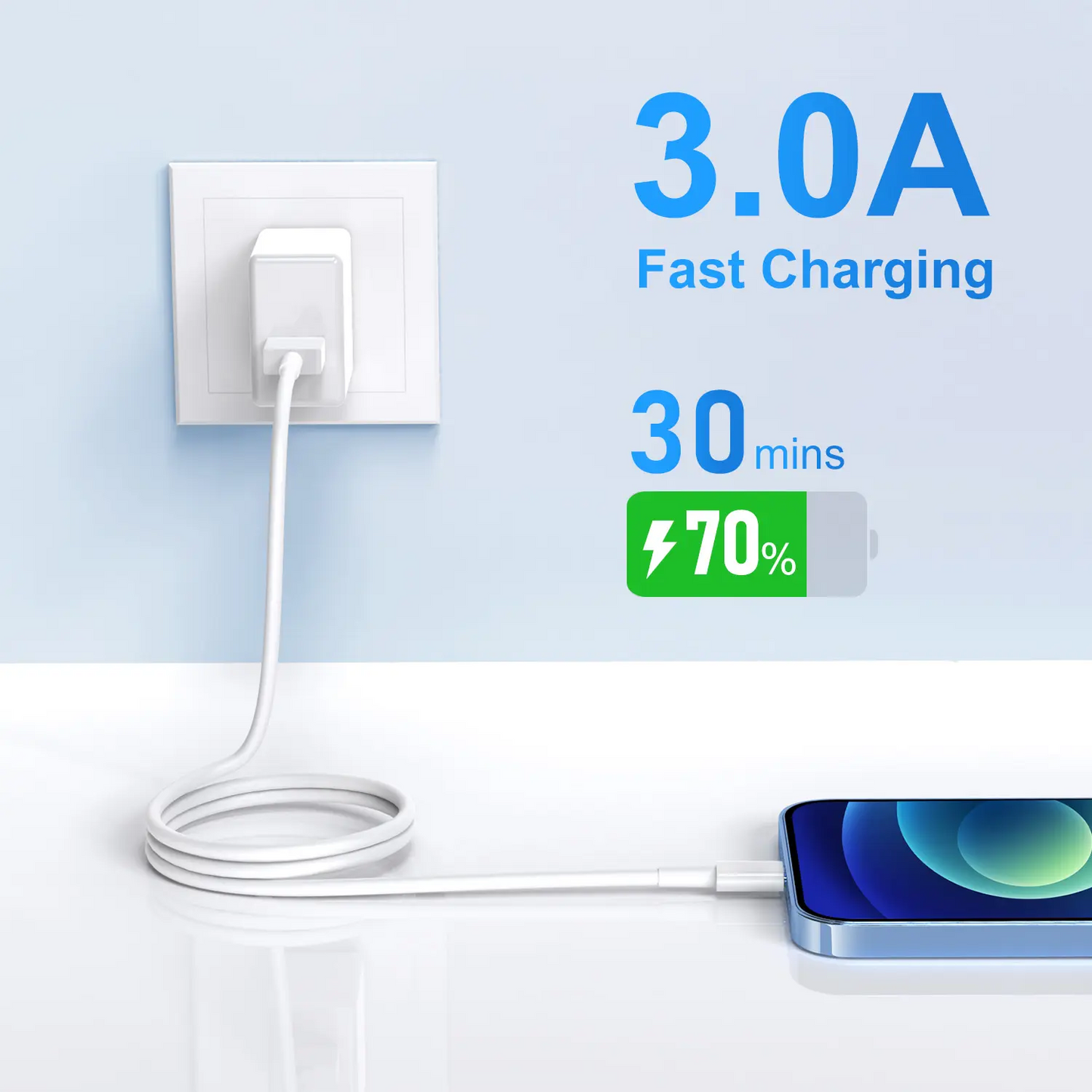 YEETPLANET 1m Fast Charging Cable for iPhone 14, 13, 12, 11 Pro Max