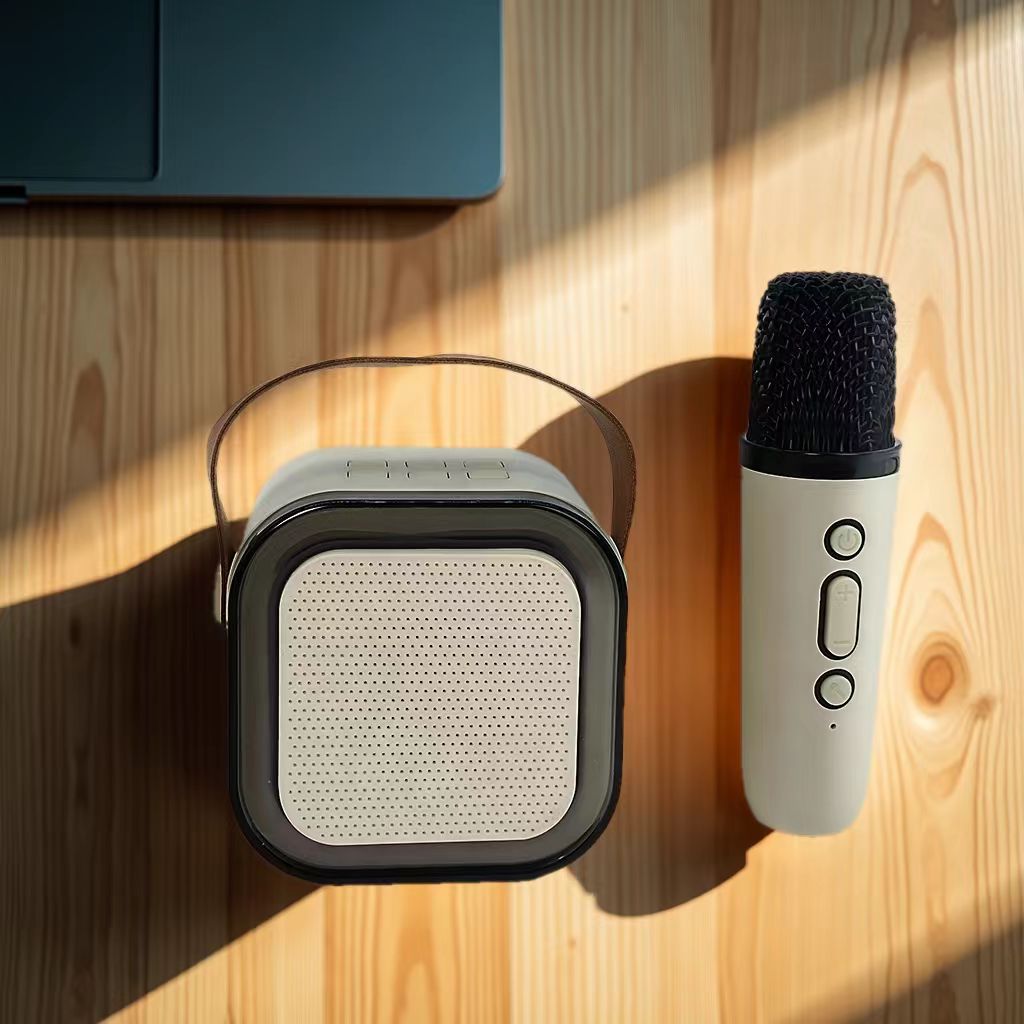 YEETPLANET Portable Karaoke Microphone with Built-in Speaker for Home Singing, Mini Portable Audio with Two Microphones